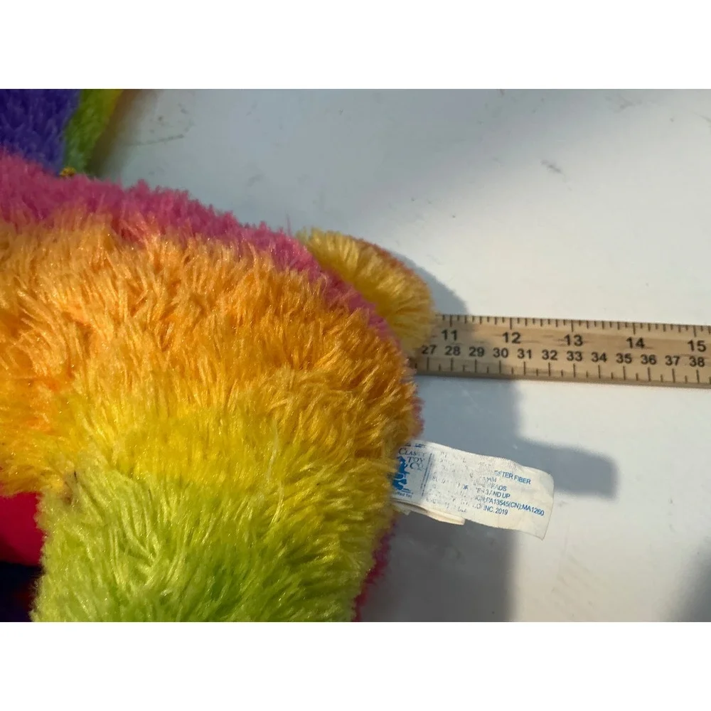 Classic Toy Co Rainbow Llama Plush Large 15 Inch Stuffed Animal Colorful Striped